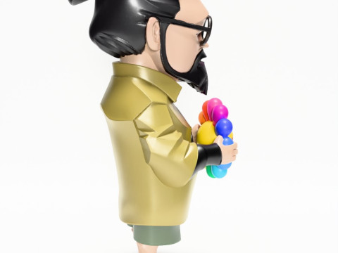 3D-печать игрушки японского создателя цветов Такаси Мураками 3D Модель