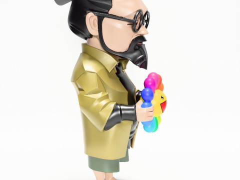 3D-печать игрушки японского создателя цветов Такаси Мураками 3D Модель