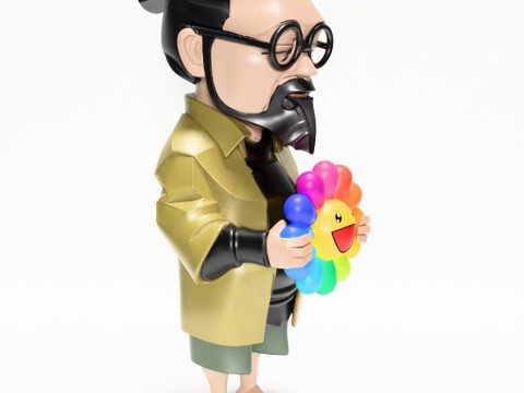 3D-печать игрушки японского создателя цветов Такаси Мураками 3D Модель