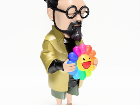 3D-печать игрушки японского создателя цветов Такаси Мураками 3D Модель