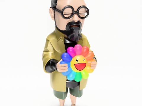 3D-печать игрушки японского создателя цветов Такаси Мураками 3D Модель