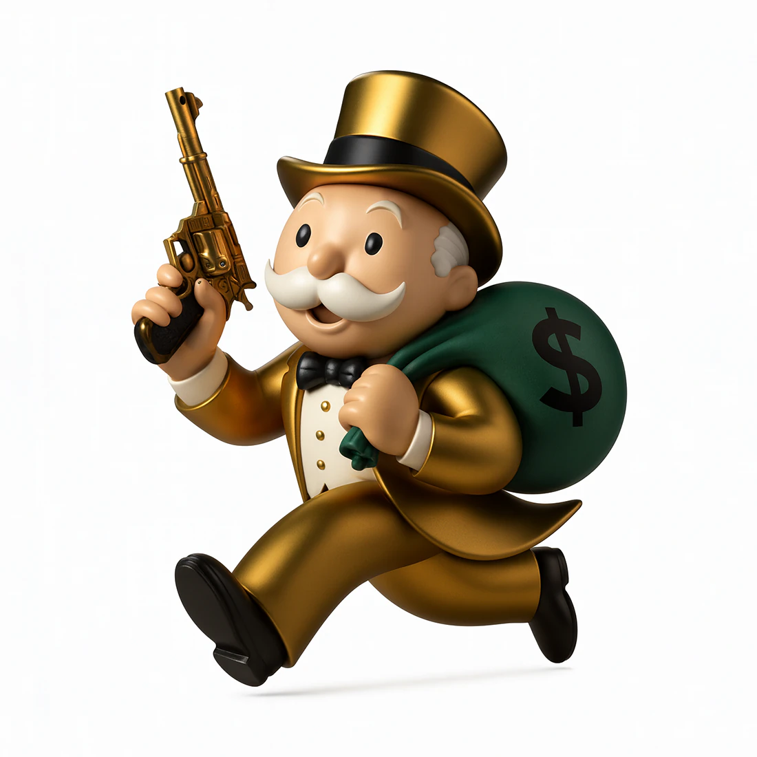 3D Printing Mr Monopoly Rich Uncle Gold Rush Run Cash Bag toy 3D Model .c4d .max .obj .3ds .fbx .stl .blend 