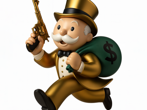 3D Printing Mr Monopoly Rich Uncle Gold Rush Run Cash Bag toy 3D 모델