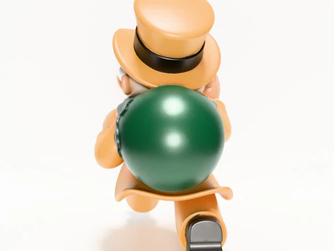 3D Printing Mr Monopoly Rich Uncle Gold Rush Run Cash Bag toy 3D Model
