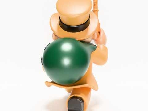 3D Baskı Bay Tekel Zengin Amca Altına Hücum Nakit Çanta oyuncağı 3D Model