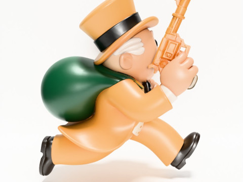 3D Baskı Bay Tekel Zengin Amca Altına Hücum Nakit Çanta oyuncağı 3D Model