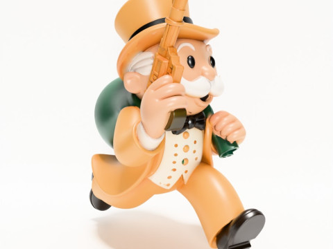 3D Baskı Bay Tekel Zengin Amca Altına Hücum Nakit Çanta oyuncağı 3D Model