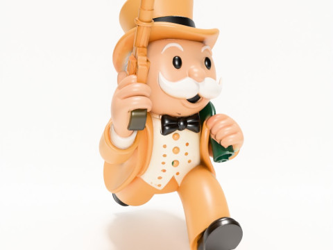 3D Baskı Bay Tekel Zengin Amca Altına Hücum Nakit Çanta oyuncağı 3D Model