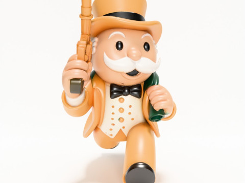 3D Baskı Bay Tekel Zengin Amca Altına Hücum Nakit Çanta oyuncağı 3D Model