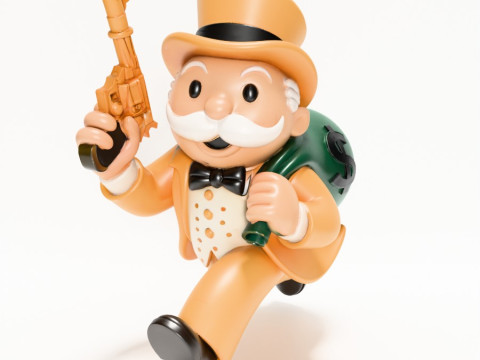 3D Baskı Bay Tekel Zengin Amca Altına Hücum Nakit Çanta oyuncağı 3D Model