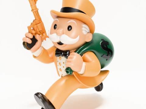 3D Baskı Bay Tekel Zengin Amca Altına Hücum Nakit Çanta oyuncağı 3D Model