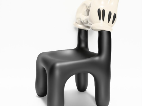 3D-Druck Cartoon Mickey Handschuh Stuhl Herz Hände Requisiten Second Life Spielzeug 3D Modell