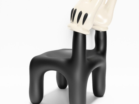 3D-Druck Cartoon Mickey Handschuh Stuhl Herz Hände Requisiten Second Life Spielzeug 3D Modell