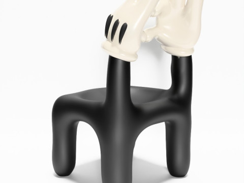3D-Druck Cartoon Mickey Handschuh Stuhl Herz Hände Requisiten Second Life Spielzeug 3D Modell