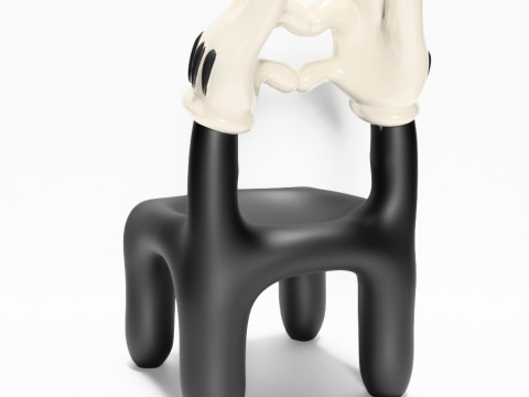 3D-Druck Cartoon Mickey Handschuh Stuhl Herz Hände Requisiten Second Life Spielzeug 3D Modell