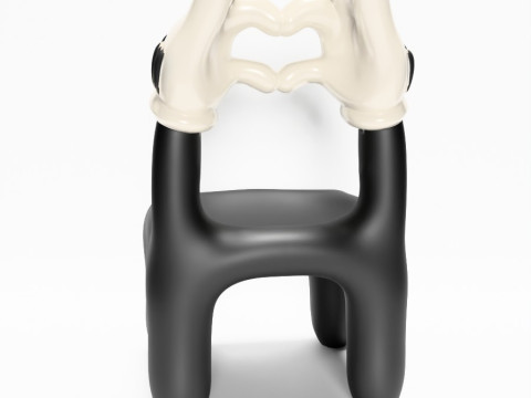 3D-Druck Cartoon Mickey Handschuh Stuhl Herz Hände Requisiten Second Life Spielzeug 3D Modell