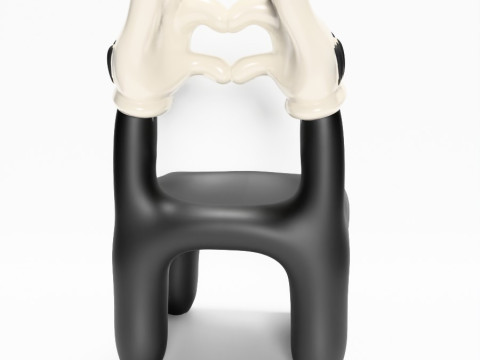 3D-Druck Cartoon Mickey Handschuh Stuhl Herz Hände Requisiten Second Life Spielzeug 3D Modell