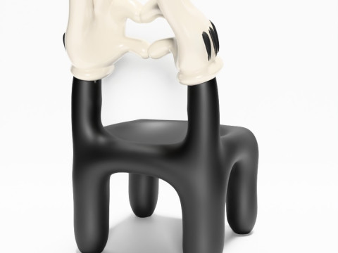 3D-Druck Cartoon Mickey Handschuh Stuhl Herz Hände Requisiten Second Life Spielzeug 3D Modell