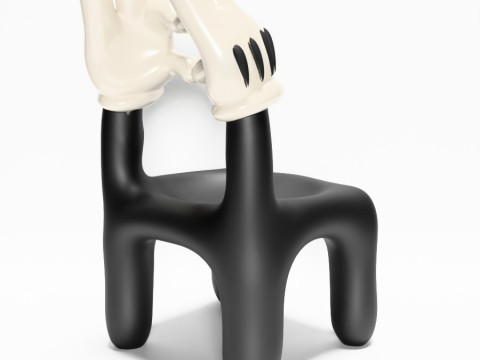 3D-Druck Cartoon Mickey Handschuh Stuhl Herz Hände Requisiten Second Life Spielzeug 3D Modell