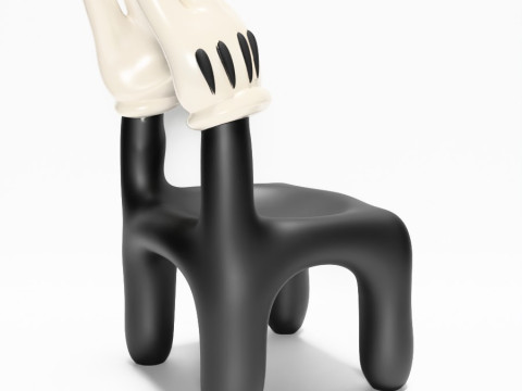 3D-Druck Cartoon Mickey Handschuh Stuhl Herz Hände Requisiten Second Life Spielzeug 3D Modell