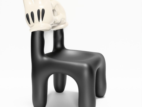 3D-Druck Cartoon Mickey Handschuh Stuhl Herz Hände Requisiten Second Life Spielzeug 3D Modell