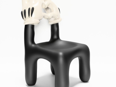 3D-Druck Cartoon Mickey Handschuh Stuhl Herz Hände Requisiten Second Life Spielzeug 3D Modell