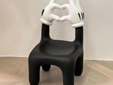 Stampa 3D Cartone animato Topolino Guanto Sedia Cuore Mani Puntelli Giocattolo di seconda vita Modello 3D