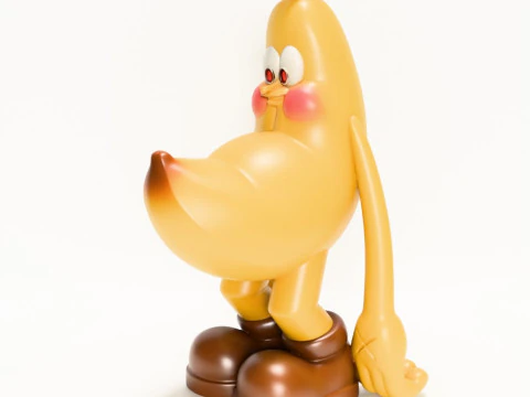3D Printing Banana Blushing Peel POP MART toy 3D Model