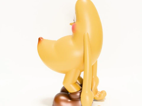 3D Printing Banana Blushing Peel POP MART toy 3D Model