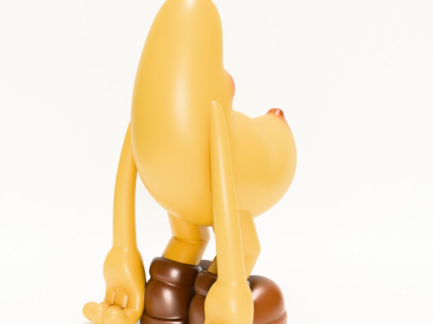 Mainan POP MART Kupas Pisang Cetak 3D Model 3D