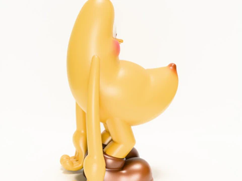 3D Printing Banana Blushing Peel POP MART toy 3D Model