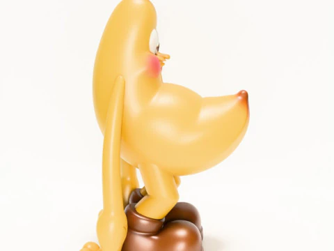 3D Printing Banana Blushing Peel POP MART toy 3D Model