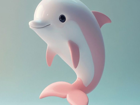 3D打印粉红海豚赤壁卡哇伊可爱玩具 3D 模型