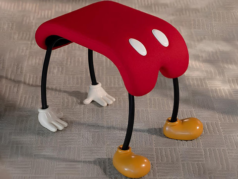 Stampa 3D Topolino Pantaloni Comodino Sedia Puntelli Giocattolo Second Life Modello 3D