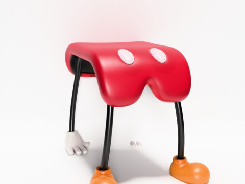 Stampa 3D Topolino Pantaloni Comodino Sedia Puntelli Giocattolo Second Life Modello 3D