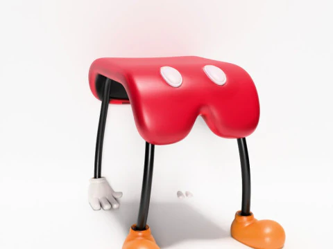 3D Printing Mickey Pants Bedside Table Chair Props Second Life toy 3D Model