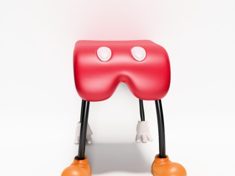 Stampa 3D Topolino Pantaloni Comodino Sedia Puntelli Giocattolo Second Life Modello 3D