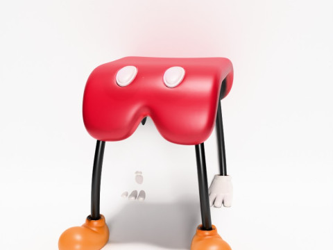Stampa 3D Topolino Pantaloni Comodino Sedia Puntelli Giocattolo Second Life Modello 3D