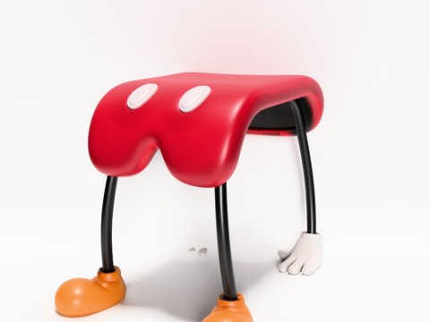 Stampa 3D Topolino Pantaloni Comodino Sedia Puntelli Giocattolo Second Life Modello 3D