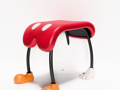 Stampa 3D Topolino Pantaloni Comodino Sedia Puntelli Giocattolo Second Life Modello 3D