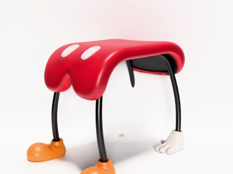 3D Printing Mickey Pants Bedside Table Chair Props Second Life toy 3D Model