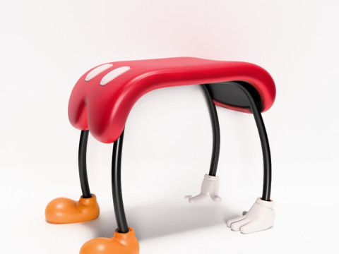 Stampa 3D Topolino Pantaloni Comodino Sedia Puntelli Giocattolo Second Life Modello 3D