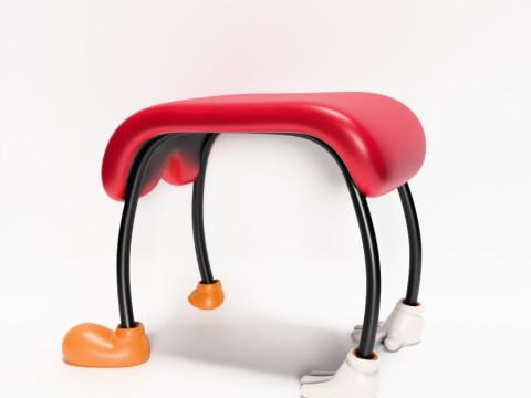 Stampa 3D Topolino Pantaloni Comodino Sedia Puntelli Giocattolo Second Life Modello 3D