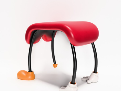 Stampa 3D Topolino Pantaloni Comodino Sedia Puntelli Giocattolo Second Life Modello 3D