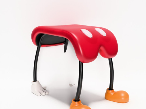 Stampa 3D Topolino Pantaloni Comodino Sedia Puntelli Giocattolo Second Life Modello 3D