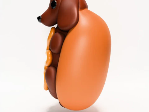 Brinquedo para cachorro-quente Dachshund com impress&atilde;o 3D Modelo 3D