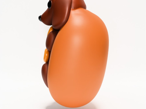 3D Printing Dachshund Hot Dog Mustard Pup toy 3D Model