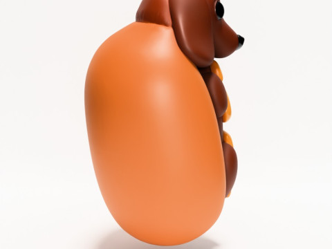 3D Printing Dachshund Hot Dog Mustard Pup toy 3D Model