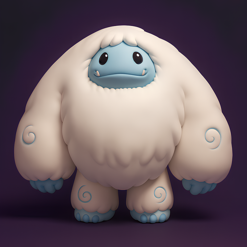 Mainan Pop Mart Gaya Salju Yeti Chibi Sofubi Cetak 3D Model 3D .c4d .max .obj .3ds .fbx .stl .blend
