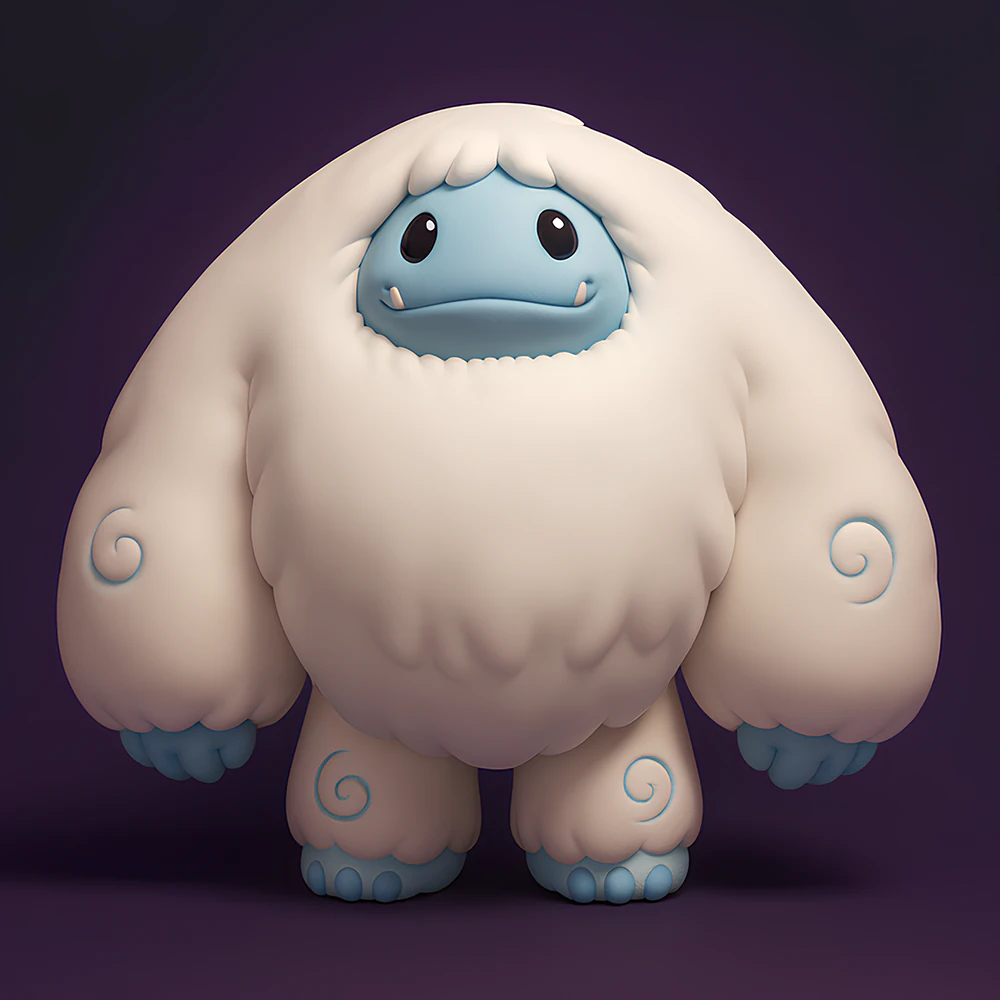 3D Printing Snow Yeti Chibi Sofubi Style Pop Mart toy 3D Model .c4d .max .obj .3ds .fbx .stl .blend 